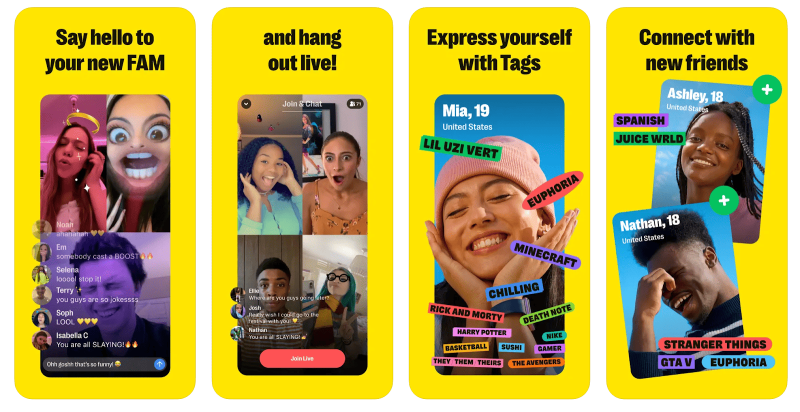 Yubo app interface.