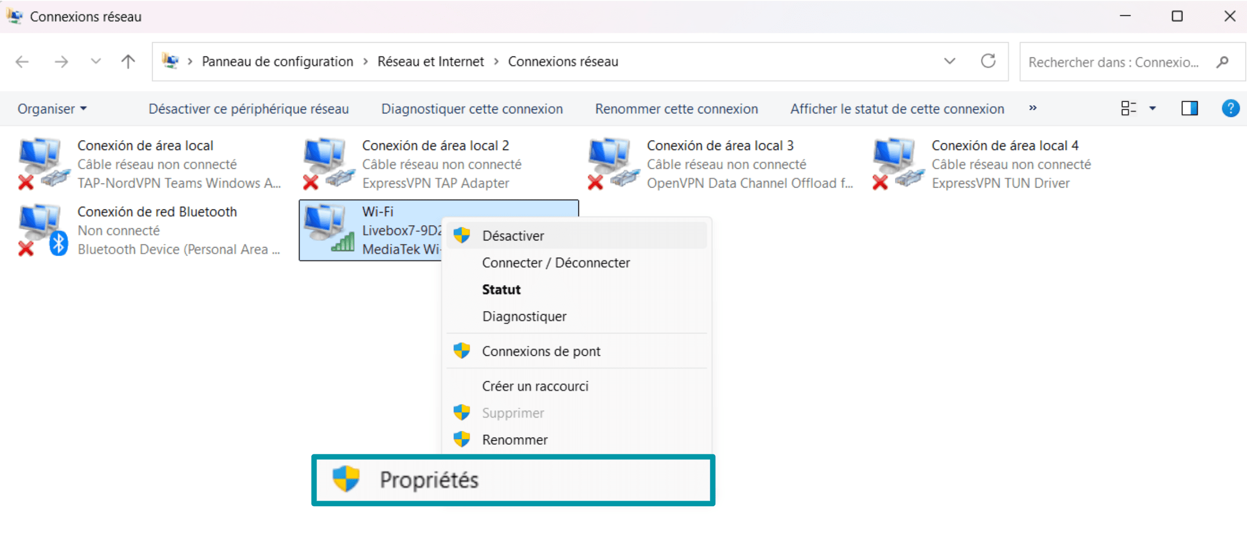 Click Properties Fr