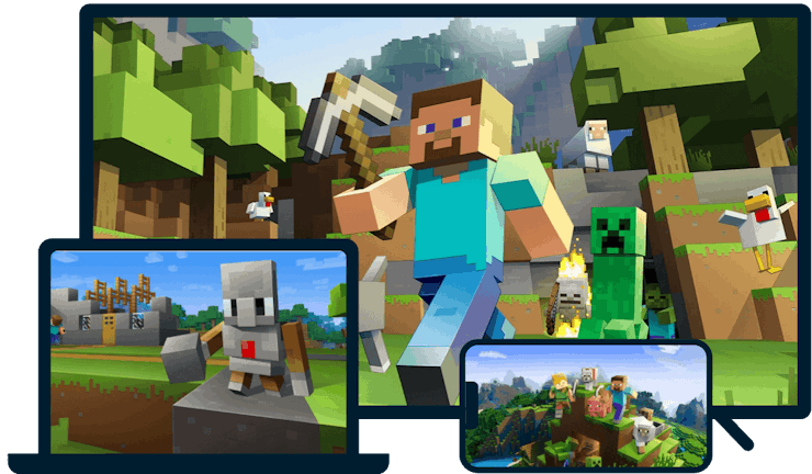 Minecraft p&aring; en r&aelig;kke forskellige enheder.